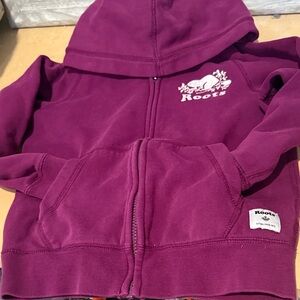 Roots Kids Plum Zip Hooded Sweatshirt